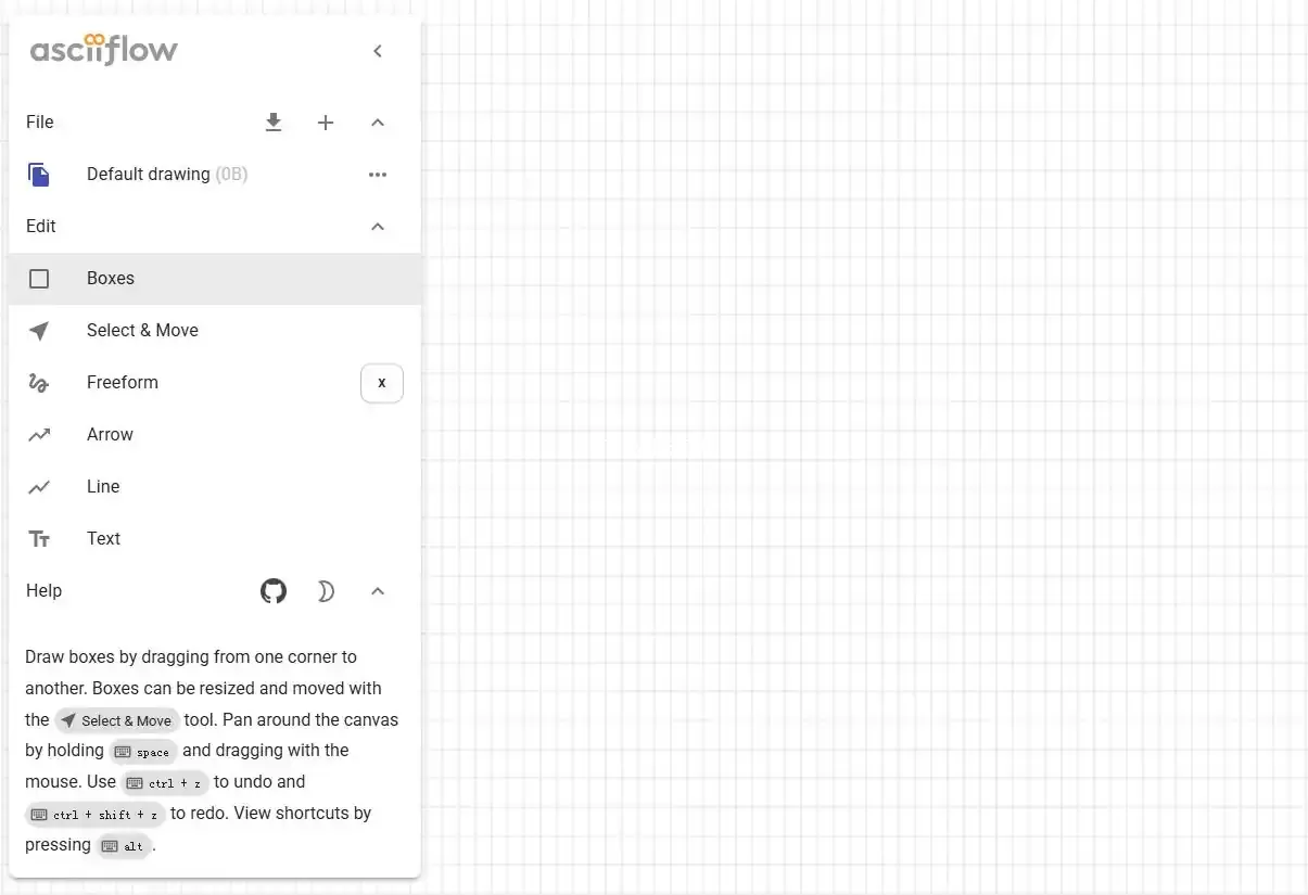 在线ASCII艺术绘图工具asciiflow.com