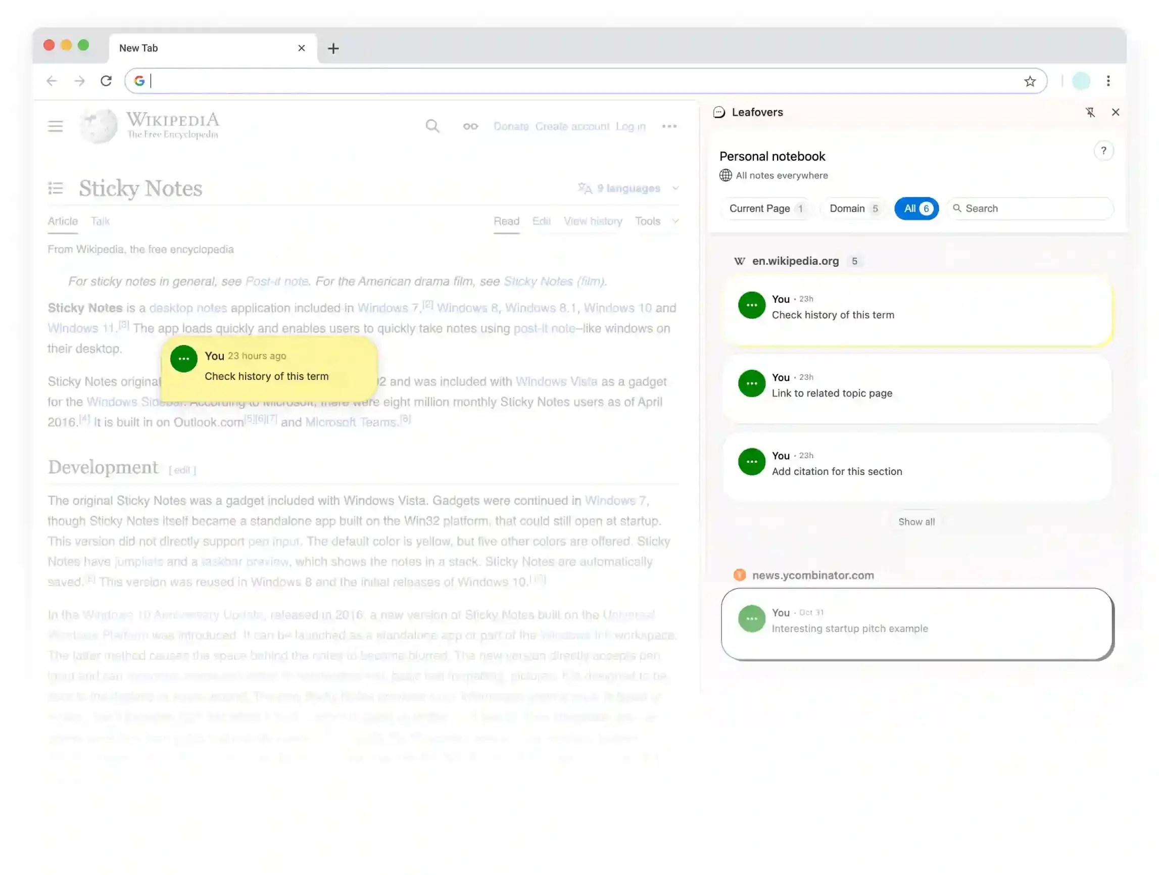 Chrome浏览器插件网页便签
