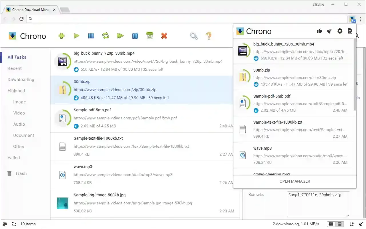 Chrome浏览器插件资源嗅探下载器Chrono Download Manager