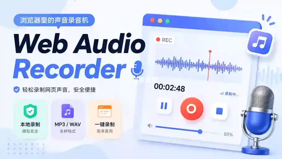 在线浏览器音频录制Chrome扩展Web Audio Recorder