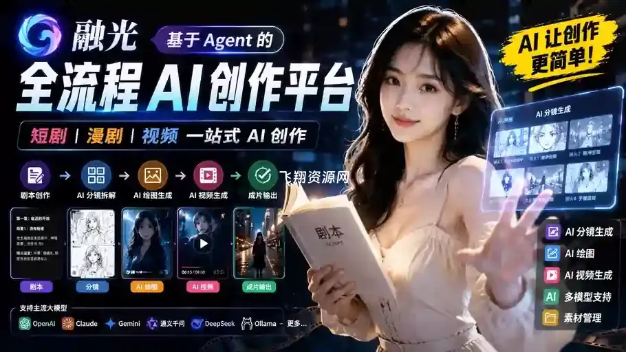 开源网页AI短剧/漫剧创作利器融光ai-fusion-video