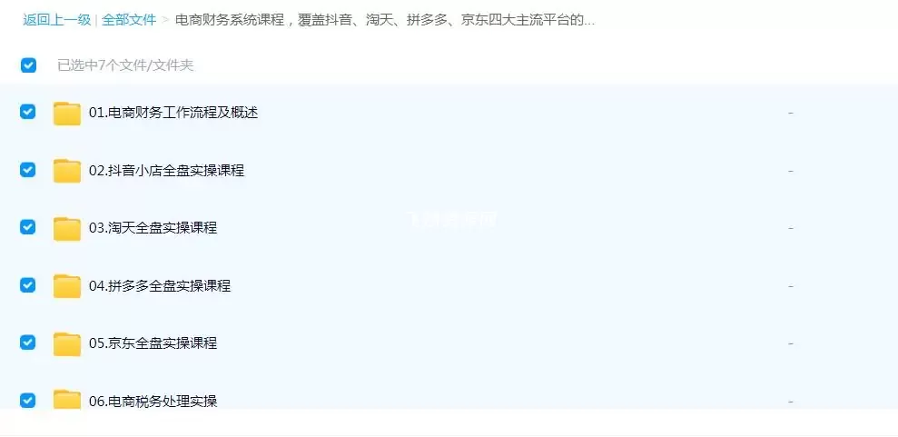 电商财务全盘实操系统视频课程