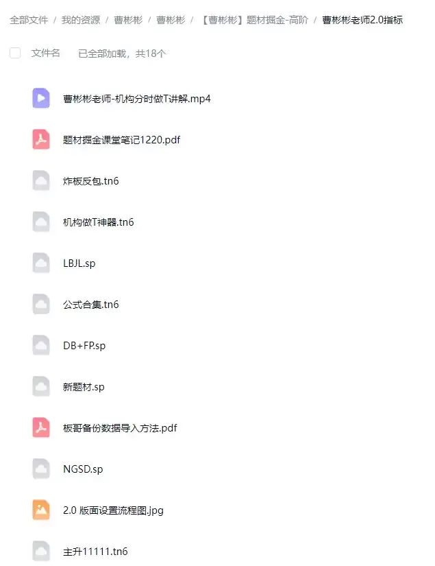 板哥曹彬彬题材掘金系统视频课程+小班课+指标资料